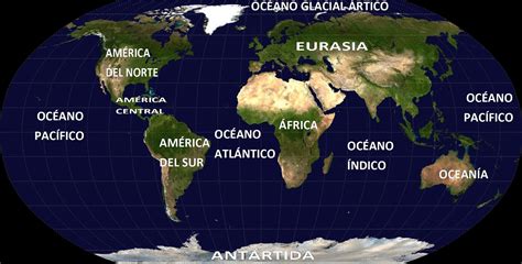 continentes y oceanos mapa.